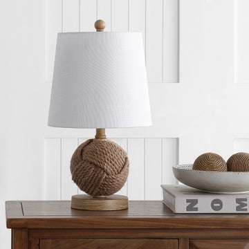 Monkey Fist 18" Rope Ball LED Table Lamp - JONATHAN Y